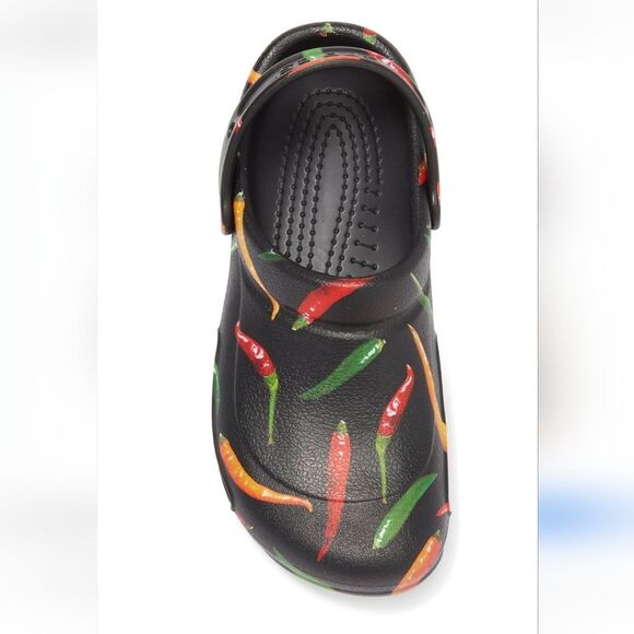 Crocs At Work Bistro Graphic Black Multi Colored Peppers Work Clogs Mules Size 6 - Picture 16 of 16